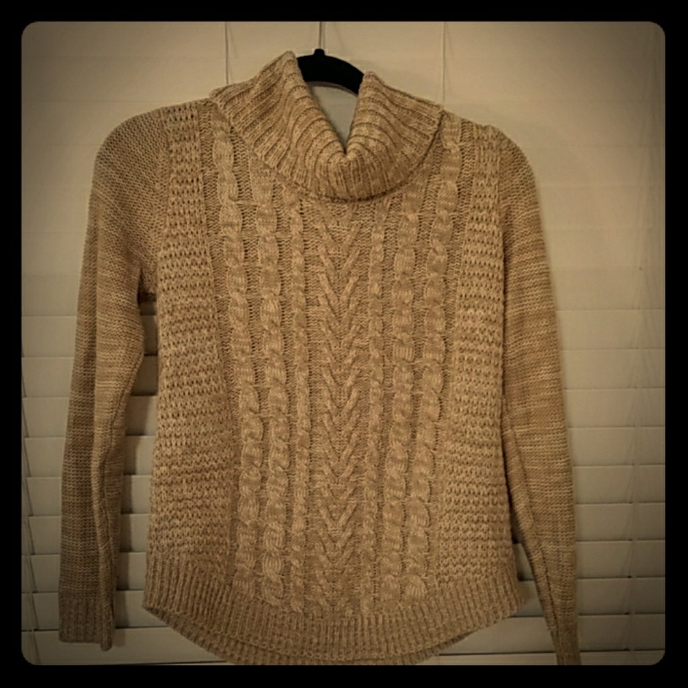 Its Our Time: tan cowl sweater womens size XS